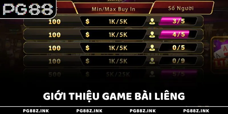 Giới thiệu game bài Liêng tại PG88